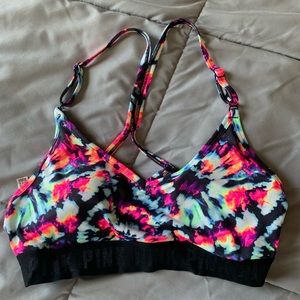 PINK tie dye sports bra
